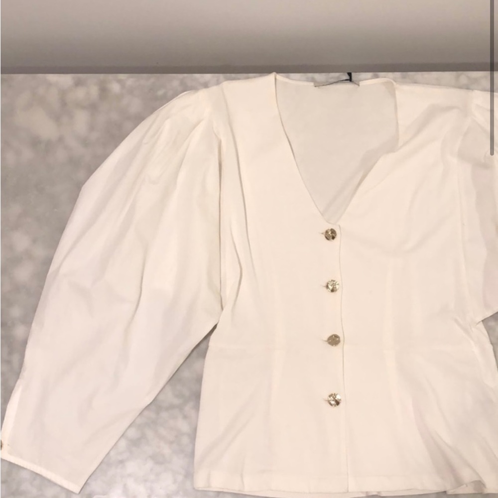 COPY - Uterque Puff Sleeves Top - Picture 2 of 5